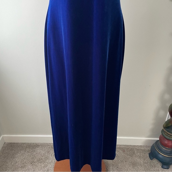 Vintage Vanessa Steven’s Velvet Velour Cheongsam Dress Size Medium - Picture 4 of 12